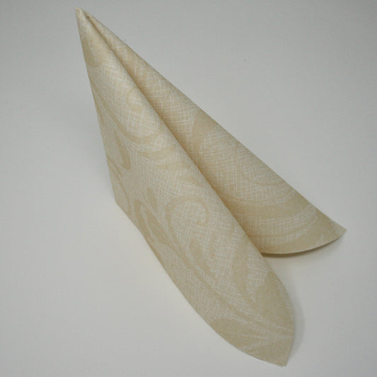 Gemusterte Airlaid Serviette beige romantisch