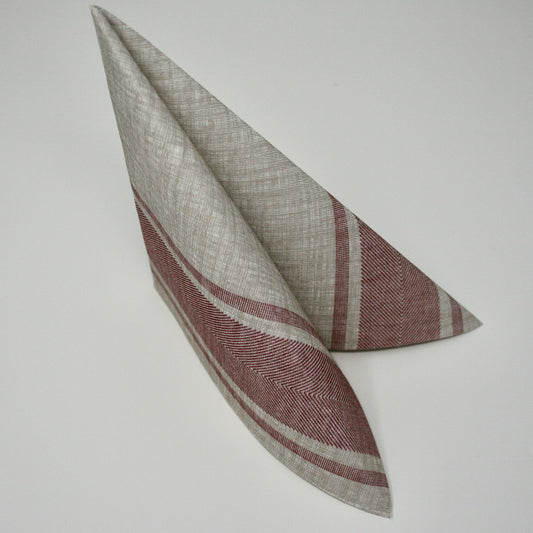 Gemusterte Airlaid Serviette grau dunkelrot klassisch