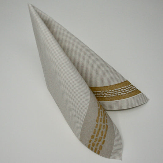 Gemusterte Airlaid Serviette grau gold elegant
