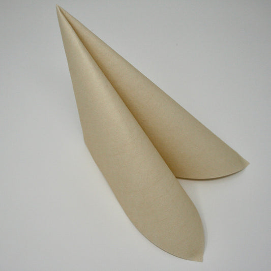 Einfarbige Airlaid Serviette sandfarben beige mit Struktur